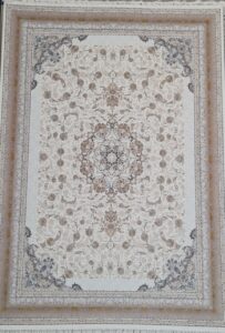 فرش طرح آیهان سفید 1200شانه برجسته تمام آکریلیک