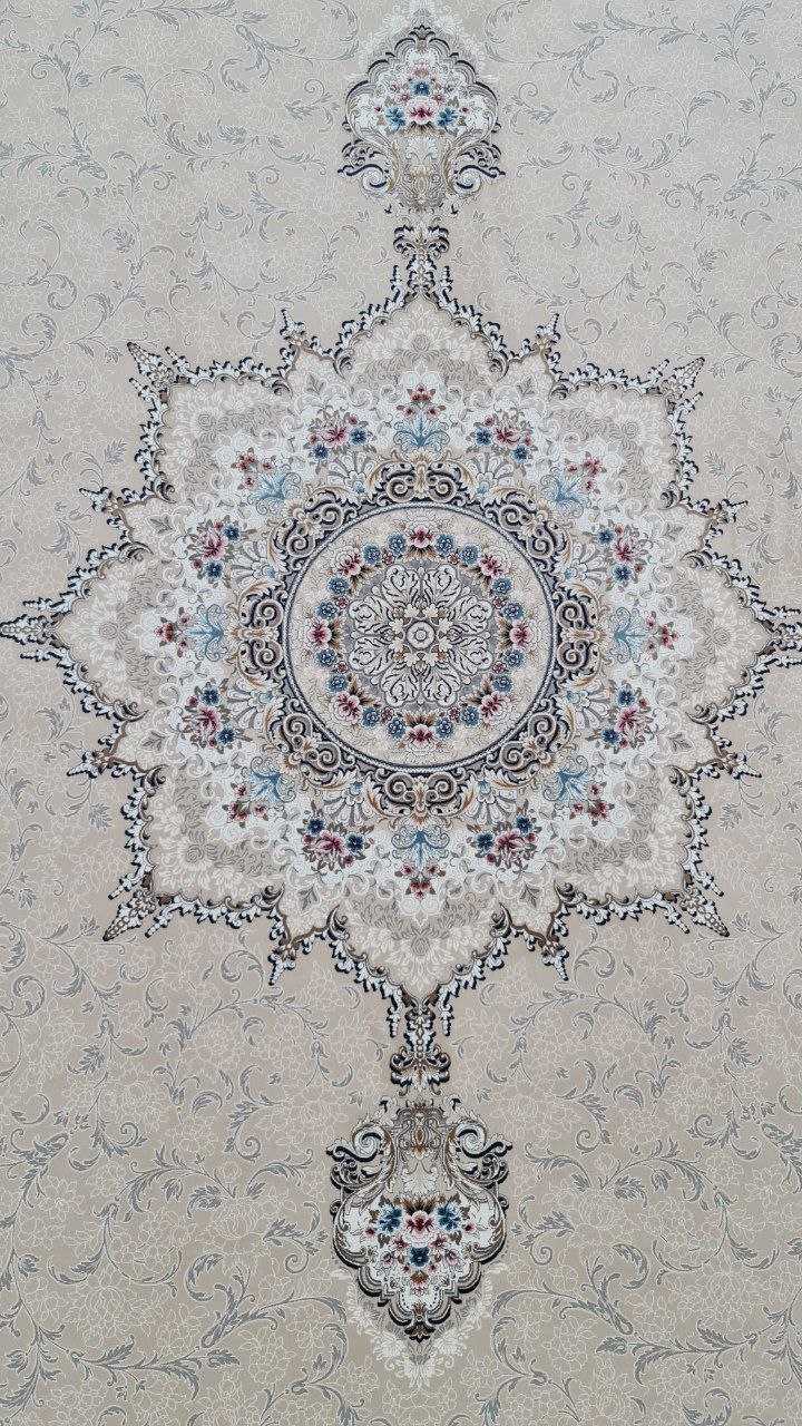 فرش طرح آرشیدا کرم 1200شانه برجسته تمام آکریلیک - تصویر 2