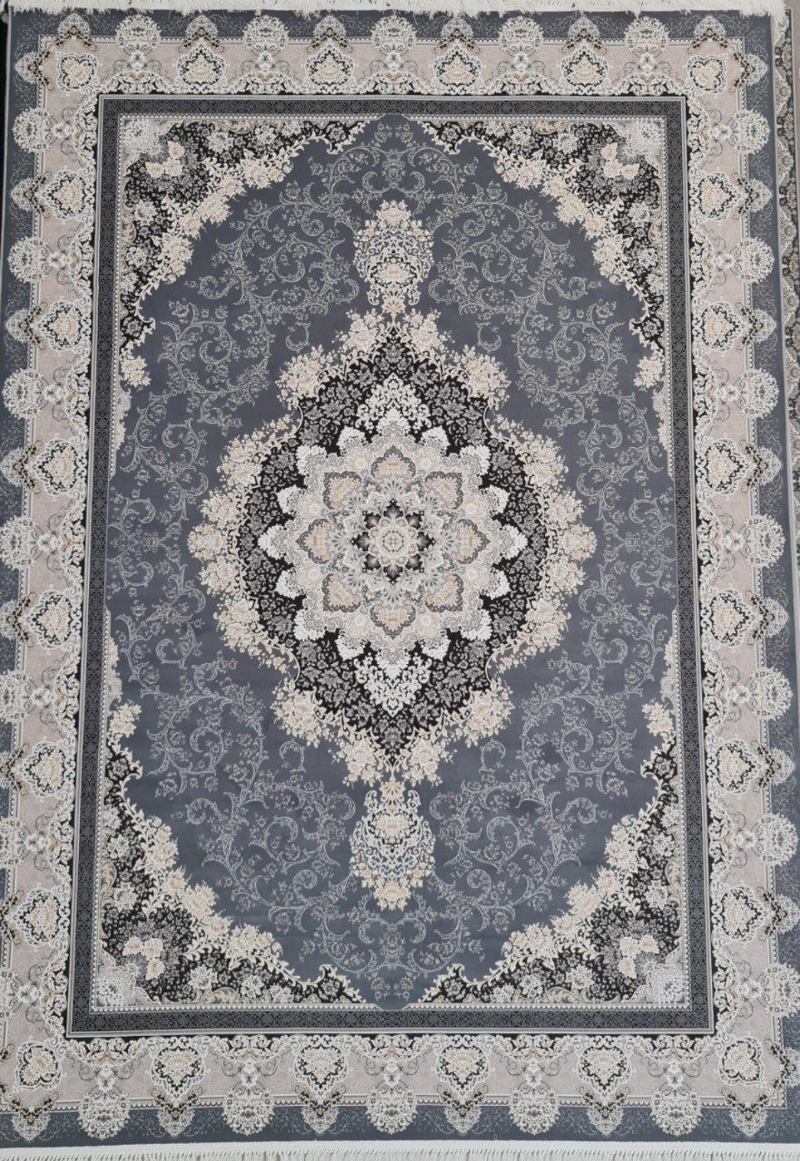 فرش طرح کریستال طوسی839 1200شانه برجسته تمام آکریلیک