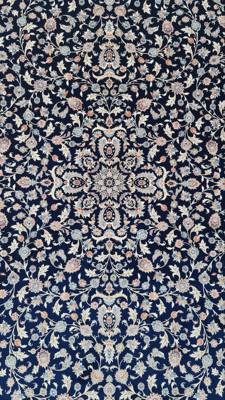 فرش طرح لنا سرمه ای 1200شانه برجسته تمام آکریلیک - تصویر 2