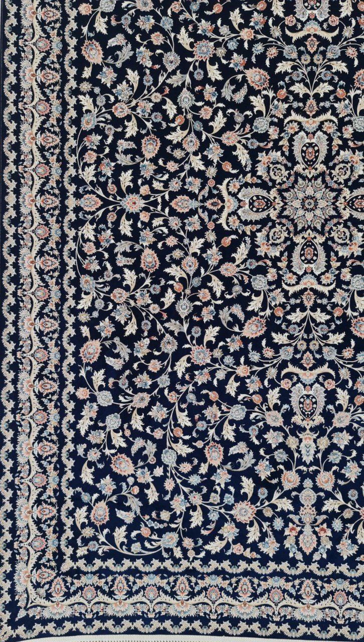 فرش طرح لنا سرمه ای 1200شانه برجسته تمام آکریلیک - تصویر 3