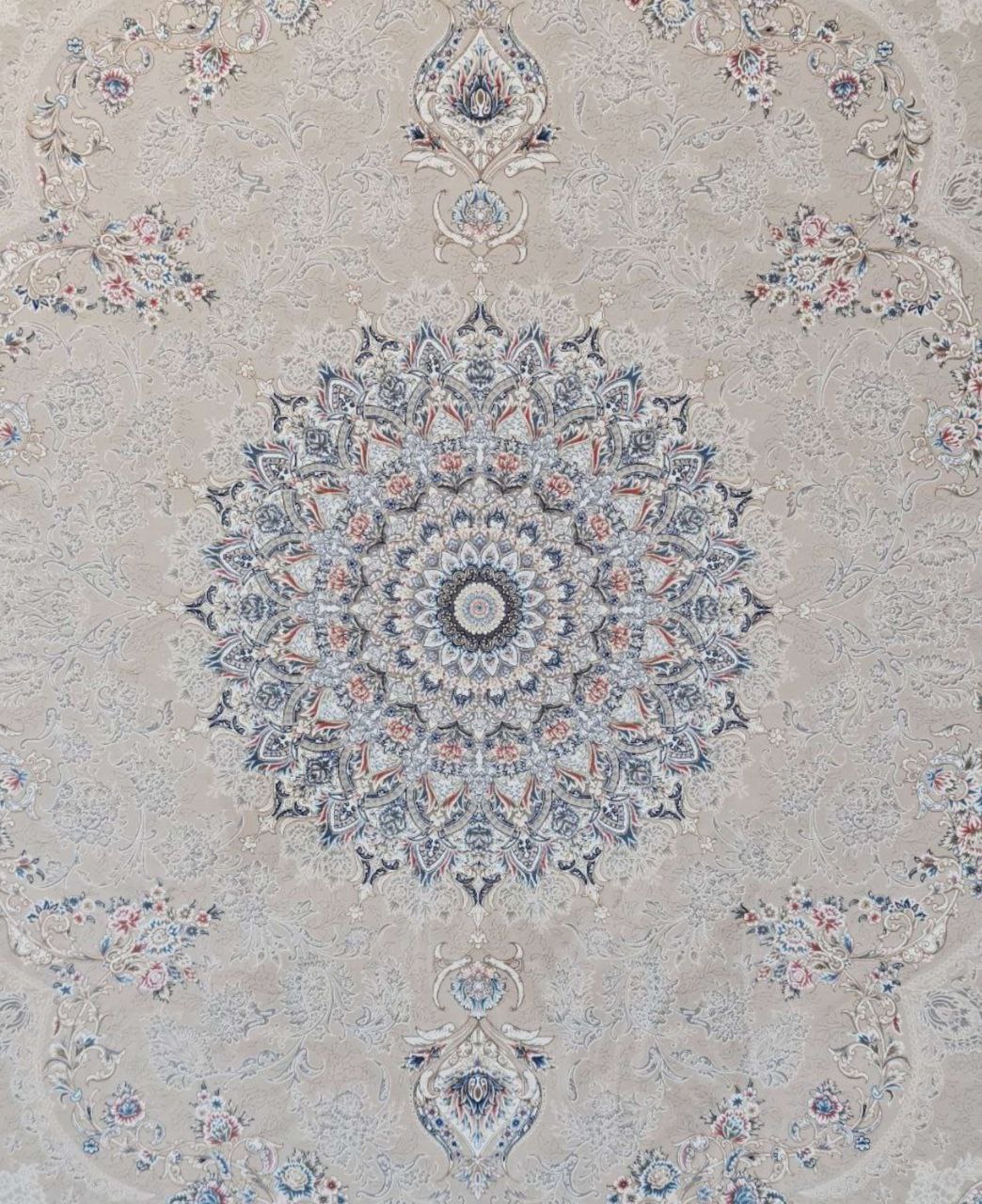 فرش طرح مارال کرم 1200شانه برجسته تمام آکریلیک