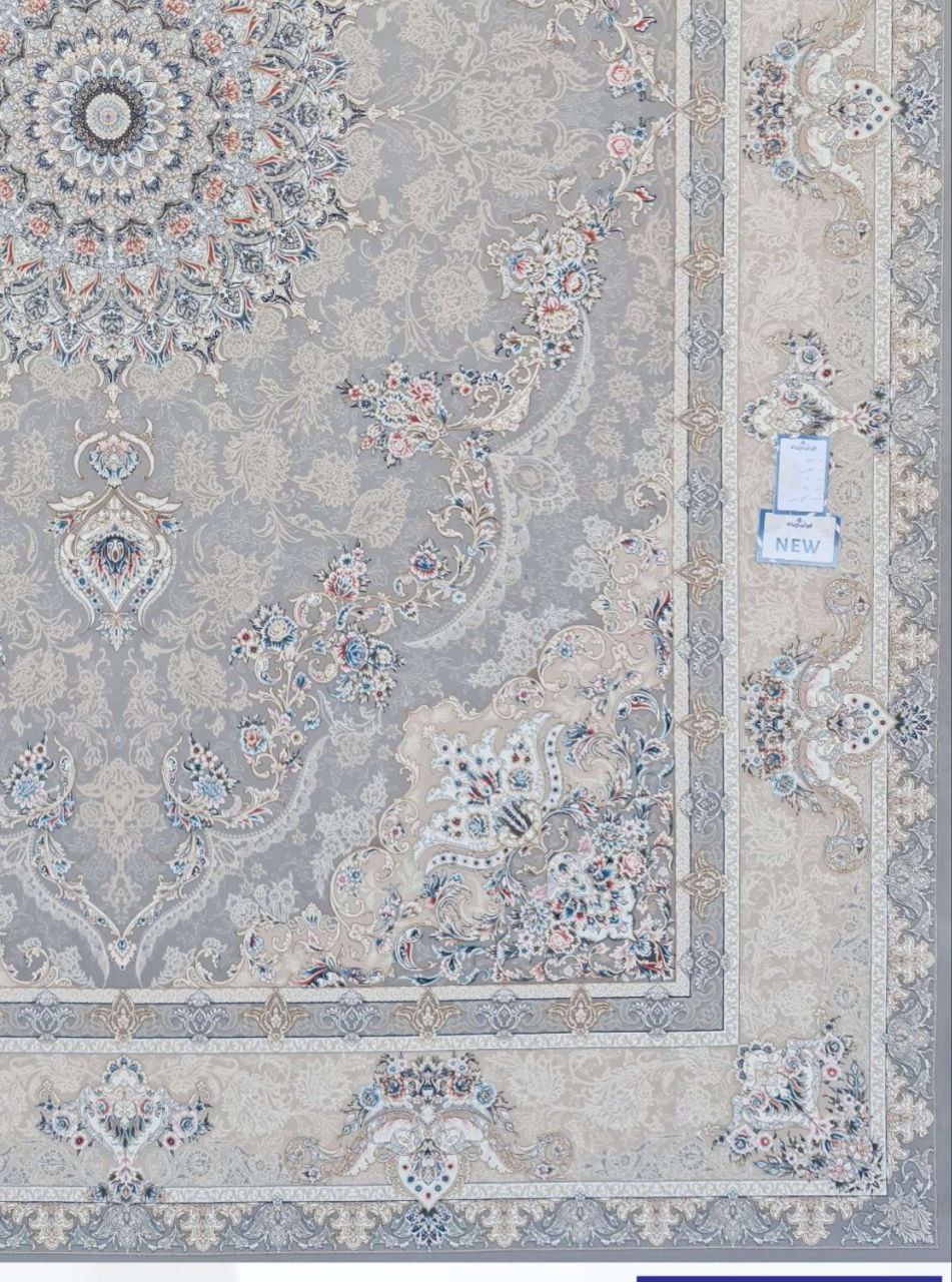 فرش طرح مارال نقره ای 1200شانه برجسته تمام آکریلیک - تصویر 2