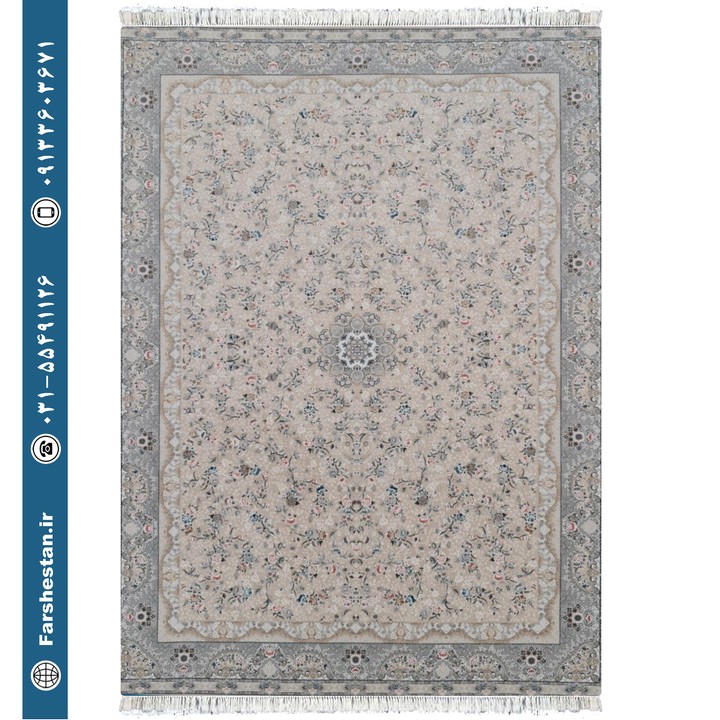 فرش طرح پانیذ کرم 1200شانه برجسته تمام آکریلیک