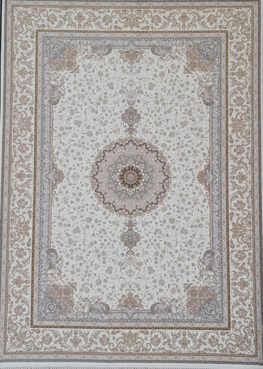 فرش طرح روژینا سفید 847 1200شانه برجسته تمام آکریلیک - تصویر 2