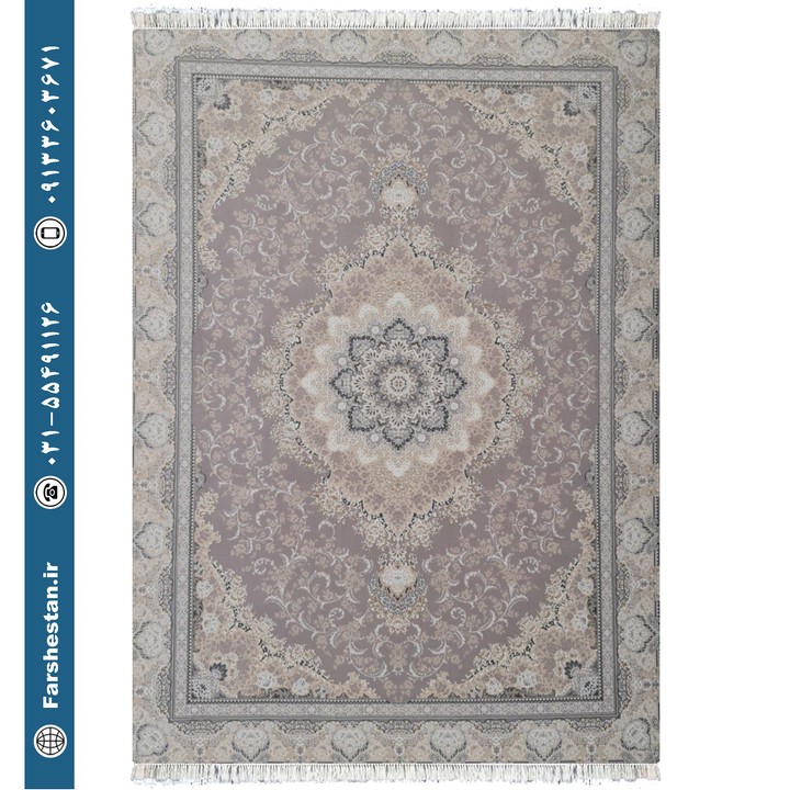 فرش طرح کریستال نقره ای 839 1200شانه برجسته تمام آکریلیک