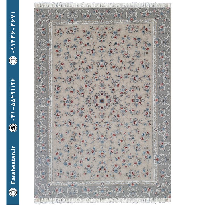 فرش طرح طنین کرم 1200شانه برجسته تمام آکریلیک