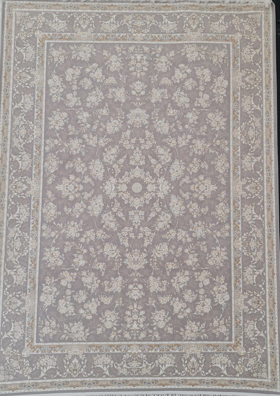 فرش طرح طنین نقره ای لایت 845 1200شانه برجسته تمام آکریلیک - تصویر 2