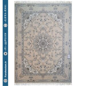 فرش طرح ویدا کرم 1200شانه برجسته تمام آکریلیک