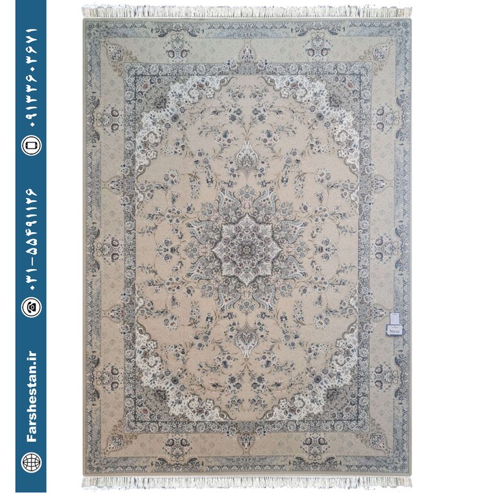 فرش طرح ویدا کرم 1200شانه برجسته تمام آکریلیک