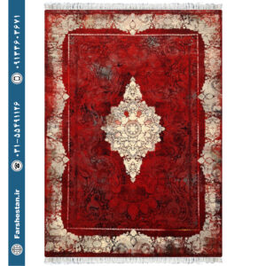 فرش طرح ریما لاکی سفید - 1200 شانه تمام آکریلیک